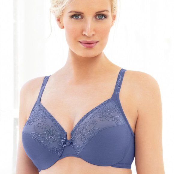 Glamorise Elegance Embroidery Underwire Bra Purple 32DD 48C 46C 44C 38C & MORE! - Picture 3 of 16